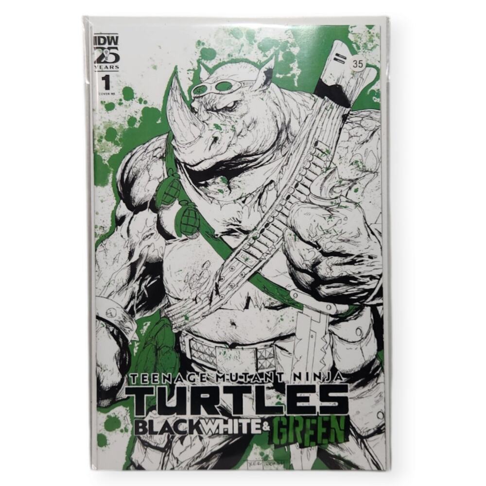 TMNT Rock Steady Black White & Green #1 Tyler Kirkham D Trade Exclusive IDW NM